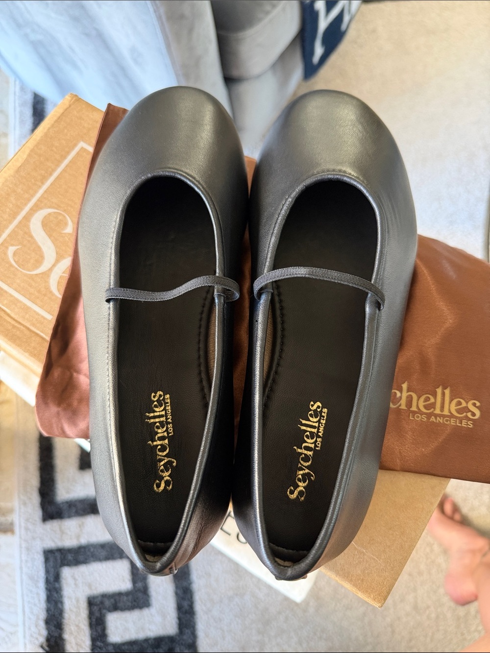 Seychelles Neon Moon Black Mary Jane Flats - Picture 3 of 5